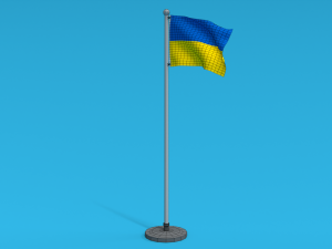 Low Poly Seamless Animated Ukraine Flag 3D Model