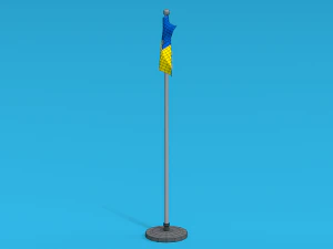 Low Poly Seamless Animated Ukraine Flag 3D Model