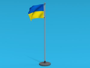 Low Poly Seamless Animated Ukraine Flag 3D Model