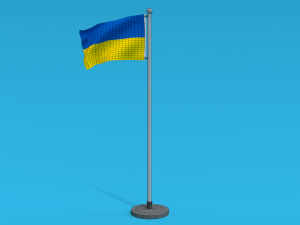 Low Poly Seamless Animated Ukraine Flag 3D Model