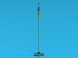 Low Poly Seamless Animated Ukraine Flag 3D Model