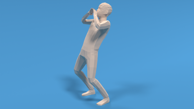 Low Poly Kid Yelling 3D Model .c4d .max .obj .3ds .fbx .stl .blend 