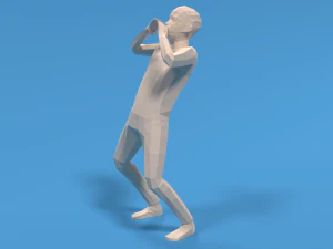 Low Poly дитина кричить 3D Модель