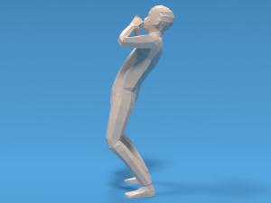 Low Poly Kid Yelling 3D Model