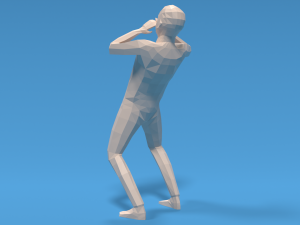 Low Poly Kid Yelling 3D Model