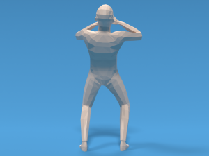Low Poly Kid Yelling 3D Model