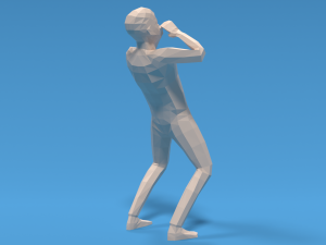 Low Poly Kid Yelling 3D Model