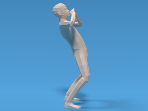 Low Poly Kid Yelling 3D Model