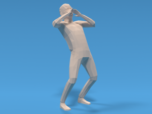 Low Poly Kid Yelling 3D Model