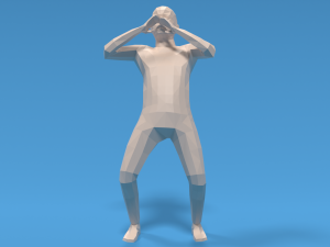 Low Poly Kid Yelling 3D Model