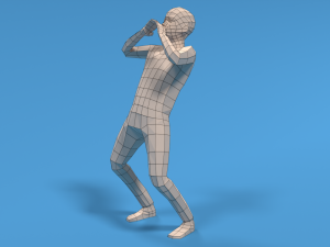 Low Poly Kid Yelling 3D Model