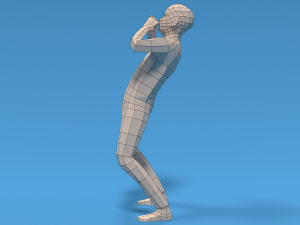 Low Poly Kid Yelling 3D Model