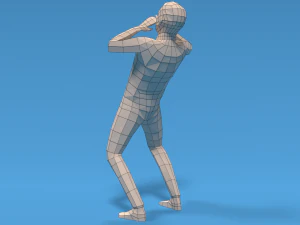 Low Poly Kid Yelling 3D Model