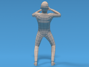 Low Poly Kid Yelling 3D Model