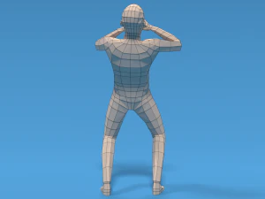 Low Poly Kid Yelling 3D Model