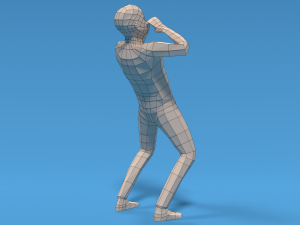Low Poly Kid Yelling 3D Model