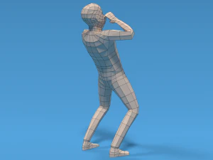 Low Poly Kid Yelling 3D Model