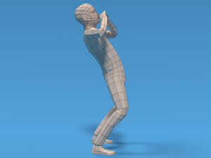 Low Poly Kid Yelling 3D Model