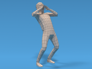 Low Poly Kid Yelling 3D Model