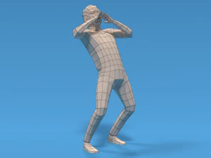 Low Poly Kid Yelling 3D Model