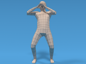 Low Poly Kid Yelling 3D Model