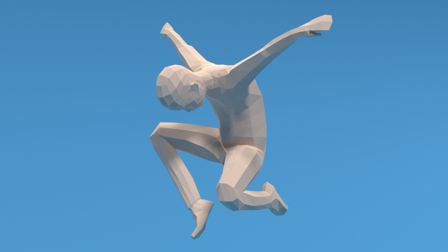Low Poly Kid Jumping Model 3D .c4d .max .obj .3ds .fbx .stl .blend 