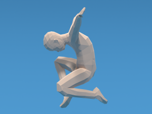 Low Poly Kid Jumping Model 3D