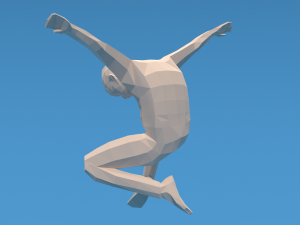 Low Poly Kid Jumping Model 3D
