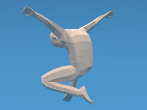 Low Poly Kid Jumping 3D Model