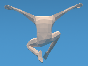 Low Poly Kid Jumping Model 3D