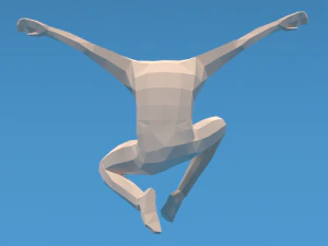 Low Poly Kid Jumping 3D Model