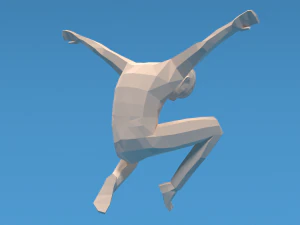 Low Poly Kid Jumping 3D Model