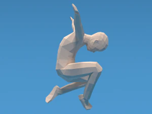 Low Poly Kid Jumping 3D Model