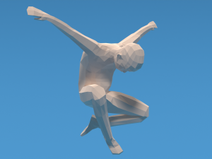Low Poly Kid Jumping Model 3D