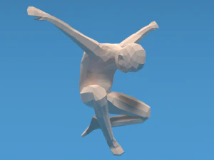 Low Poly Kid Jumping 3D Model