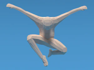 Low Poly Kid Jumping 3D Model