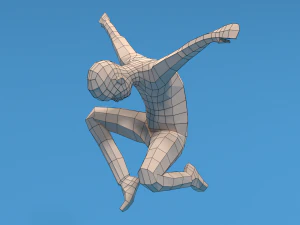 Low Poly Kid Jumping 3D Model
