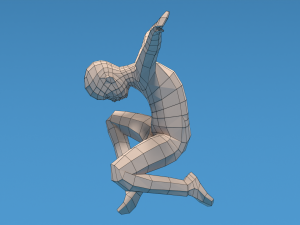 Low Poly Kid Jumping Model 3D