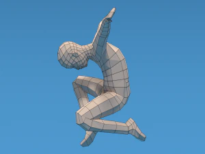 Low Poly Kid Jumping 3D Model