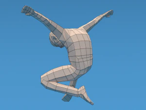 Low Poly Kid Jumping 3D Model