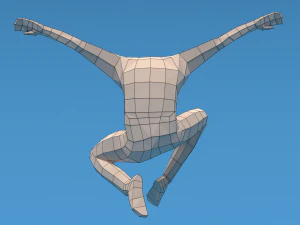 Low Poly Kid Jumping 3D Model