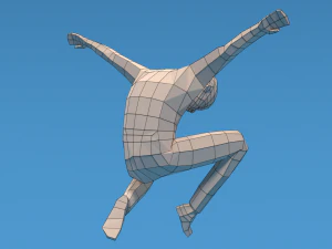 Low Poly Kid Jumping 3D Model