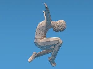 Low Poly Kid Jumping 3D Model