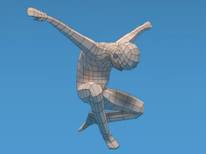 Low Poly Kid Jumping 3D Model