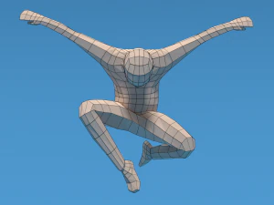 Low Poly Kid Jumping 3D Model