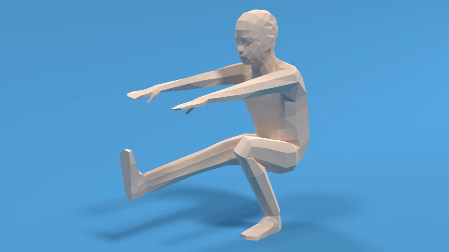 Low Poly Kid Pistol Squat 3D Model .c4d .max .obj .3ds .fbx .stl .blend