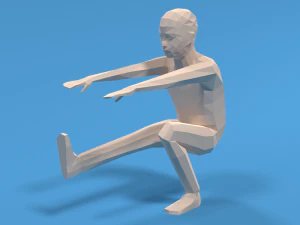 Squat au pistolet pour enfants Low Poly Modèle 3D