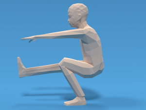 Low Poly Kid Pistol Squat 3D मॉडल