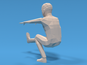 Low Poly Kid Pistol Squat 3D मॉडल