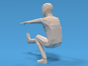 Low Poly Kid Pistol Squat 3D Model